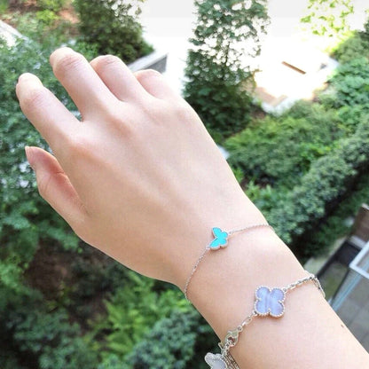 [Love Lucky]BUTTERFLY TURQUOISE BUTTERFLY BRACELET SILVER