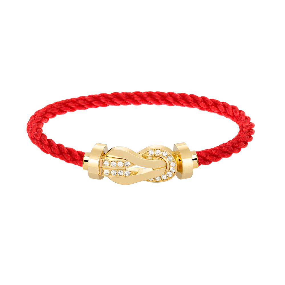 [Love Lucky]CHANCE LARGE 8 FIGURE BUCKLE HALF DIAMOND BRACELET GOLD
