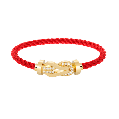 [Love Lucky]CHANCE LARGE 8 FIGURE BUCKLE HALF DIAMOND BRACELET GOLD