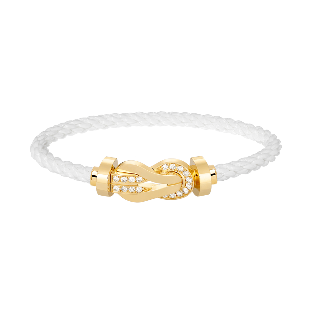 [Love Lucky]CHANCE LARGE 8 FIGURE BUCKLE HALF DIAMOND BRACELET GOLD