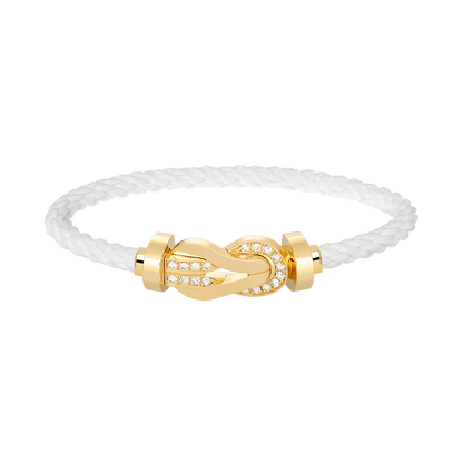 [Love Lucky]CHANCE LARGE 8 FIGURE BUCKLE HALF DIAMOND BRACELET GOLD