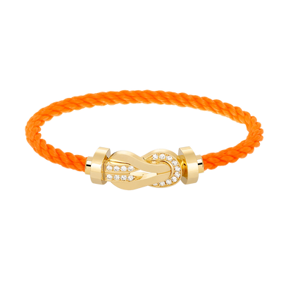 [Love Lucky]CHANCE LARGE 8 FIGURE BUCKLE HALF DIAMOND BRACELET GOLD