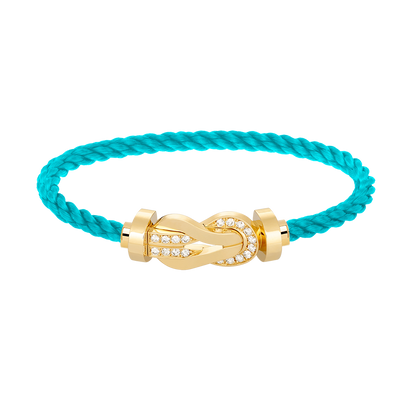 [Love Lucky]CHANCE LARGE 8 FIGURE BUCKLE HALF DIAMOND BRACELET GOLD
