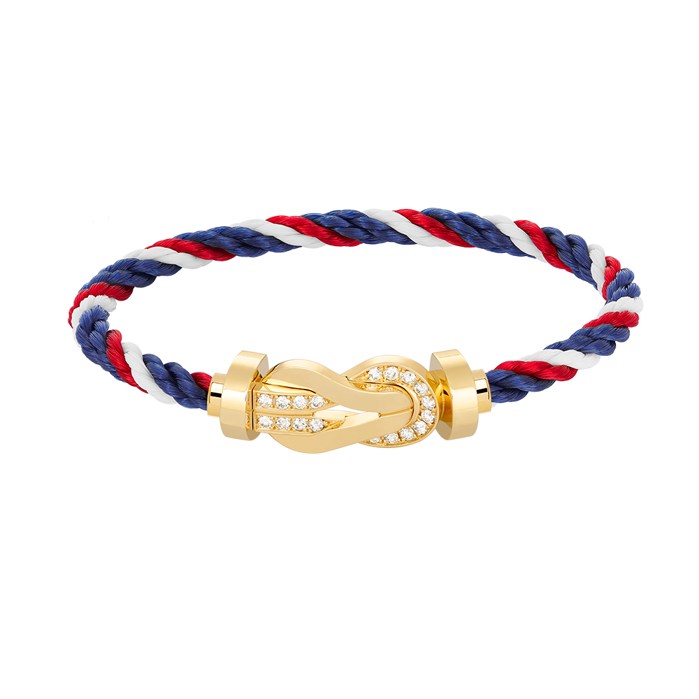 [Love Lucky]CHANCE LARGE 8 FIGURE BUCKLE HALF DIAMOND BRACELET GOLD