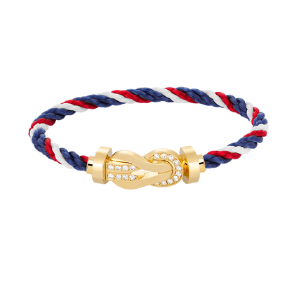 [Love Lucky]CHANCE LARGE 8 FIGURE BUCKLE HALF DIAMOND BRACELET GOLD