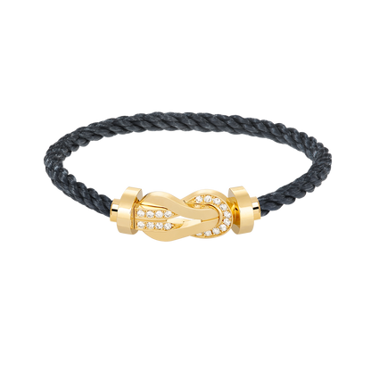[Love Lucky]CHANCE LARGE 8 FIGURE BUCKLE HALF DIAMOND BRACELET GOLD