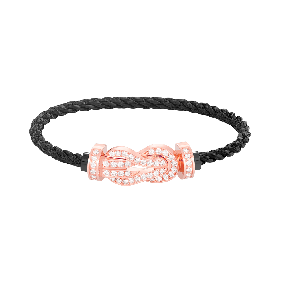 [Love Lucky]CHANCE LARGE 8 FIGURE BUCKLE FULL DIAMOND BRACELET ROSE GOLD