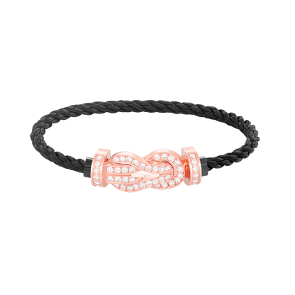 [Love Lucky]CHANCE LARGE 8 FIGURE BUCKLE FULL DIAMOND BRACELET ROSE GOLD