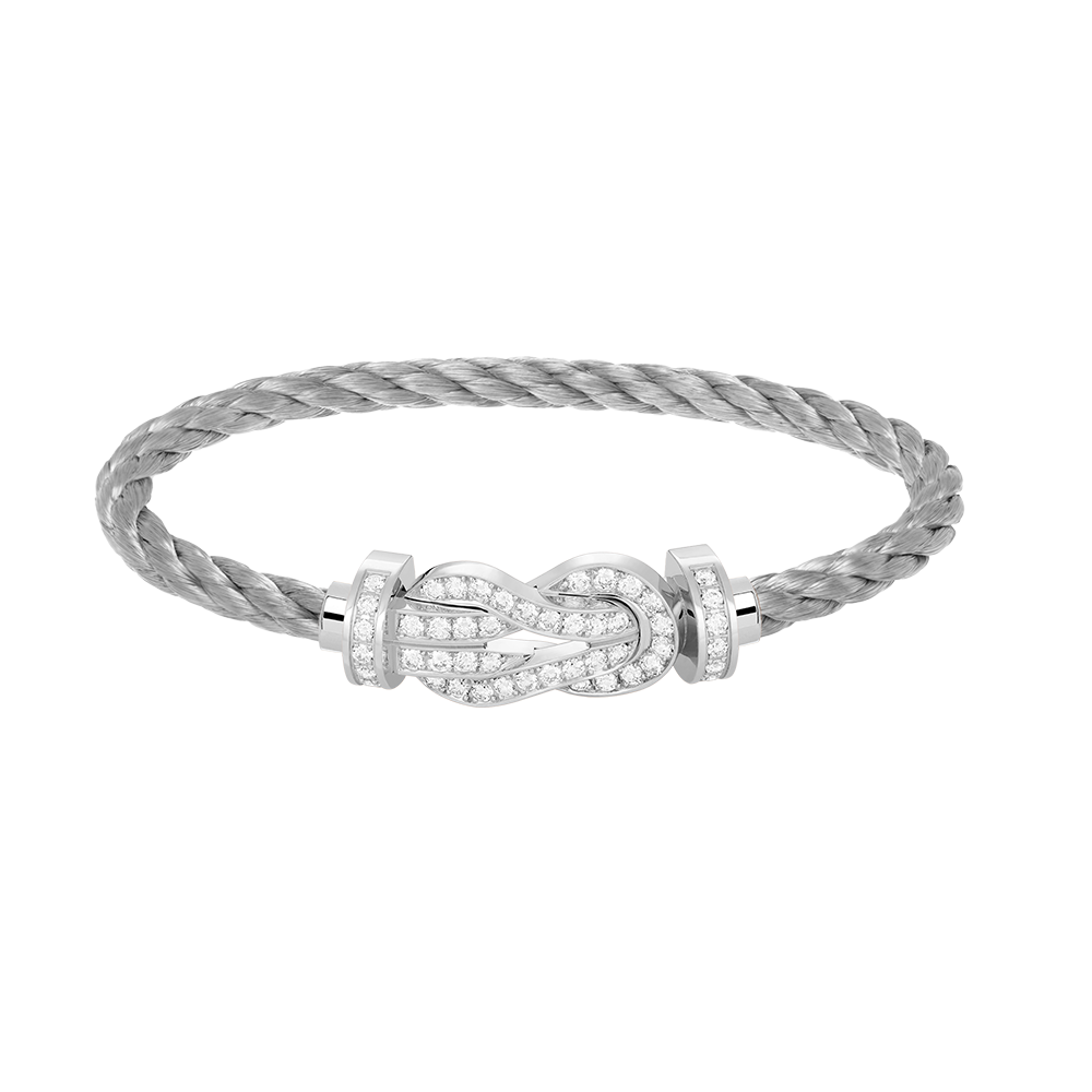 [Love Lucky]CHANCE LARGE 8 FIGURE BUCKLE FULL DIAMOND BRACELET SILVER