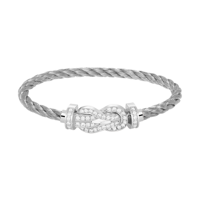 [Love Lucky]CHANCE LARGE 8 FIGURE BUCKLE FULL DIAMOND BRACELET SILVER