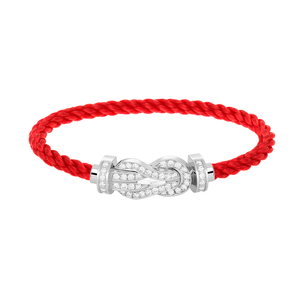 [Love Lucky]CHANCE LARGE 8 FIGURE BUCKLE FULL DIAMOND BRACELET SILVER