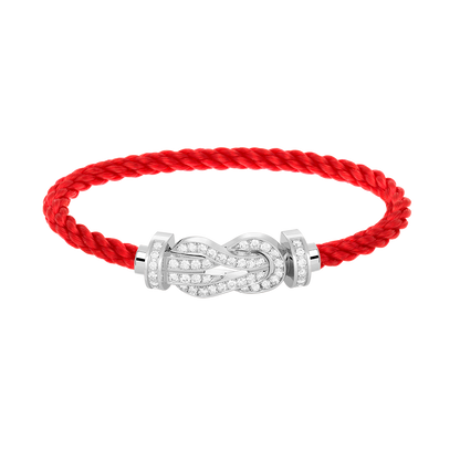 [Love Lucky]CHANCE LARGE 8 FIGURE BUCKLE FULL DIAMOND BRACELET SILVER
