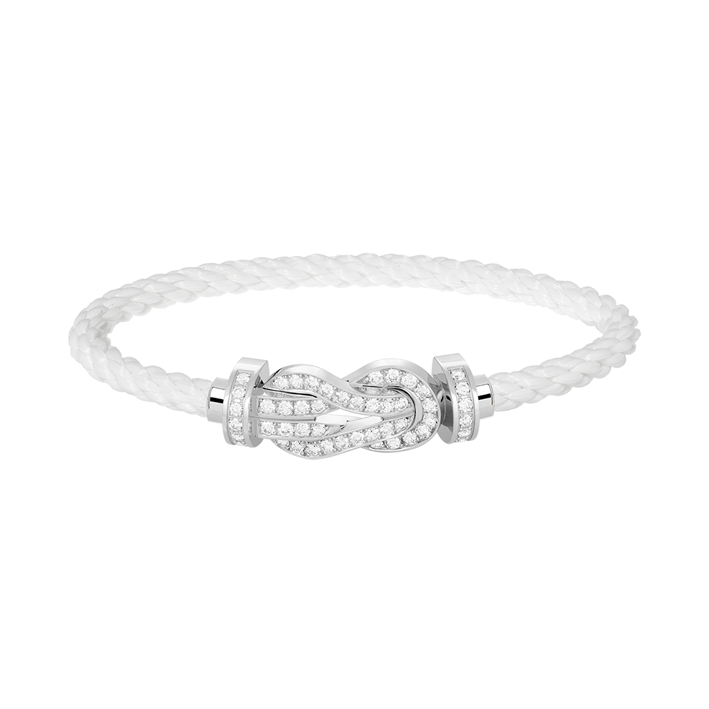 [Love Lucky]CHANCE LARGE 8 FIGURE BUCKLE FULL DIAMOND BRACELET SILVER