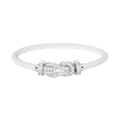 [Love Lucky]CHANCE LARGE 8 FIGURE BUCKLE FULL DIAMOND BRACELET SILVER