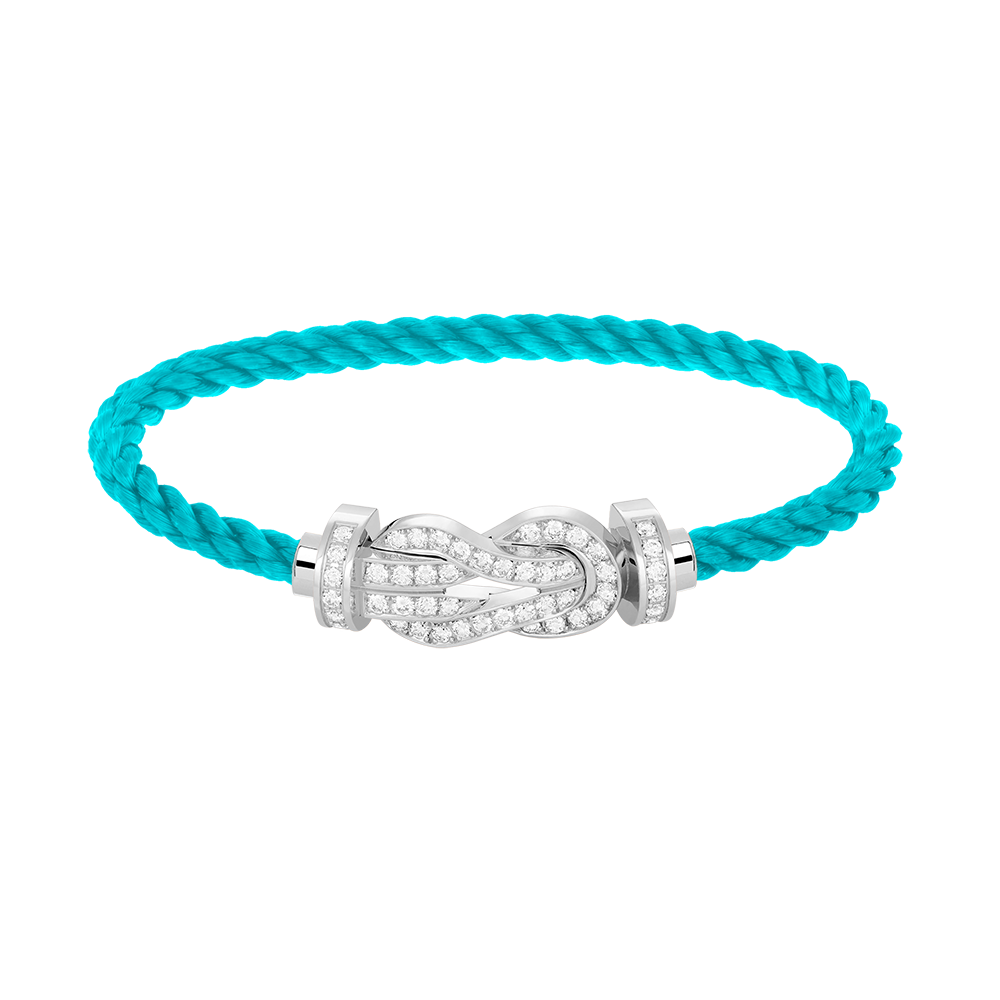 [Love Lucky]CHANCE LARGE 8 FIGURE BUCKLE FULL DIAMOND BRACELET SILVER