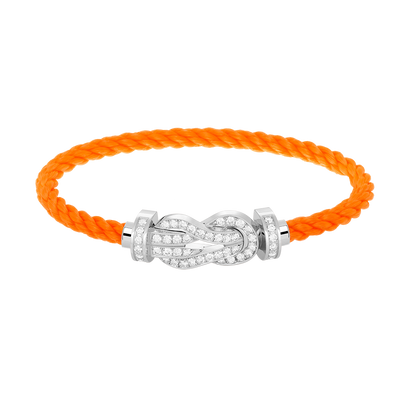 [Love Lucky]CHANCE LARGE 8 FIGURE BUCKLE FULL DIAMOND BRACELET SILVER