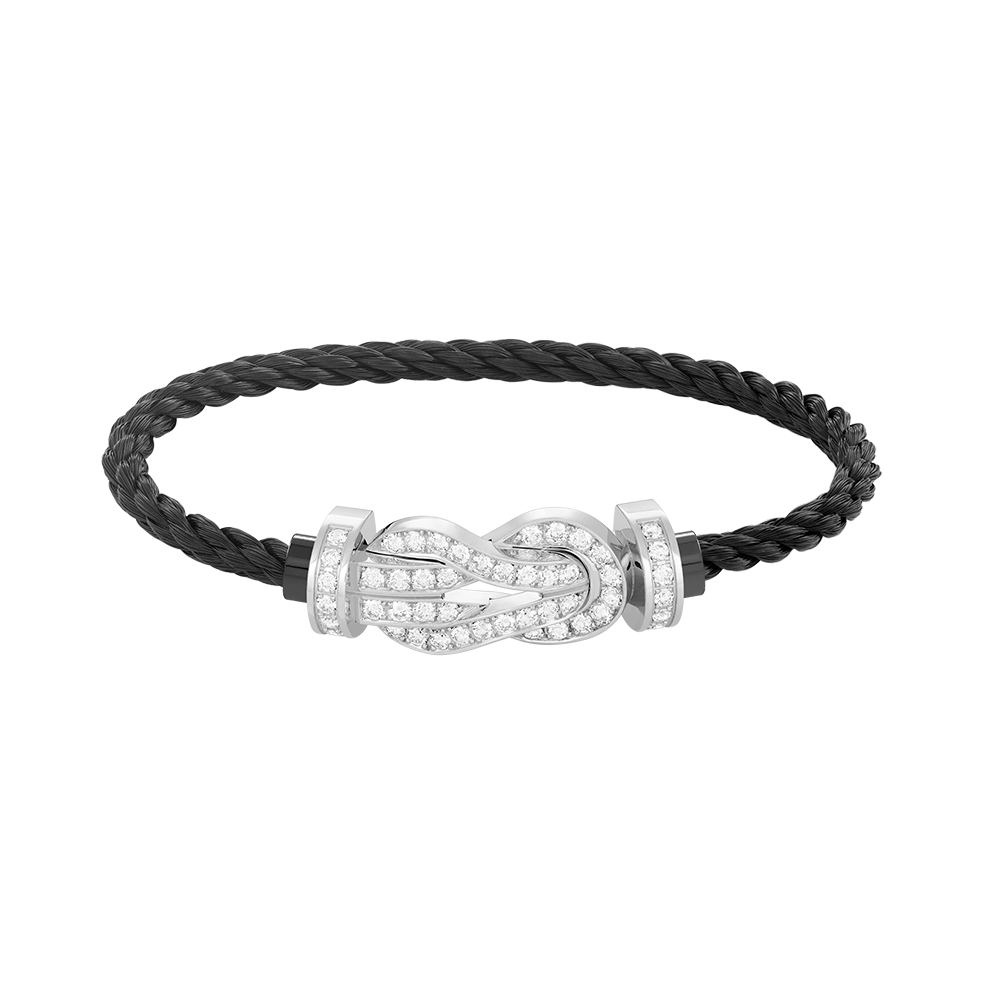 [Love Lucky]CHANCE LARGE 8 FIGURE BUCKLE FULL DIAMOND BRACELET SILVER
