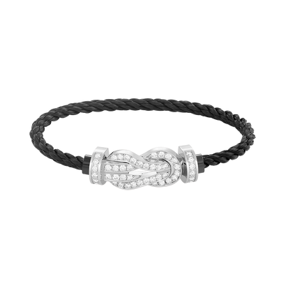 [Love Lucky]CHANCE LARGE 8 FIGURE BUCKLE FULL DIAMOND BRACELET SILVER