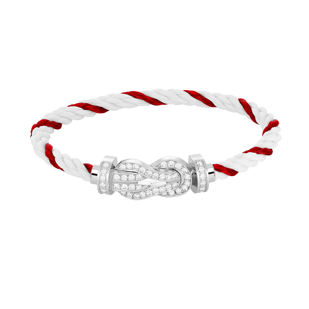 [Love Lucky]CHANCE LARGE 8 FIGURE BUCKLE FULL DIAMOND BRACELET SILVER