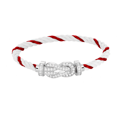 [Love Lucky]CHANCE LARGE 8 FIGURE BUCKLE FULL DIAMOND BRACELET SILVER