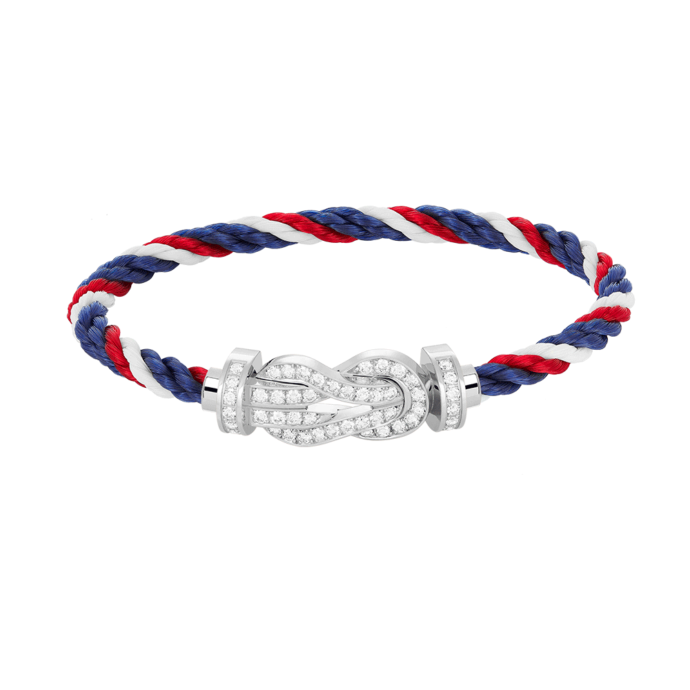 [Love Lucky]CHANCE LARGE 8 FIGURE BUCKLE FULL DIAMOND BRACELET SILVER
