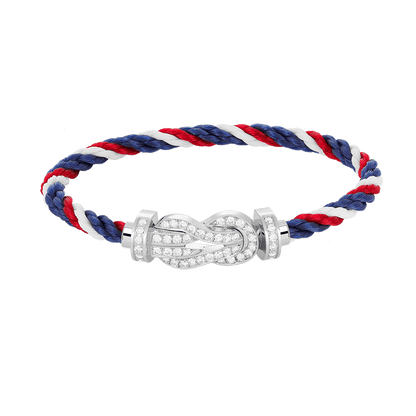 [Love Lucky]CHANCE LARGE 8 FIGURE BUCKLE FULL DIAMOND BRACELET SILVER