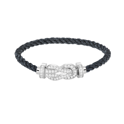 [Love Lucky]CHANCE LARGE 8 FIGURE BUCKLE FULL DIAMOND BRACELET SILVER