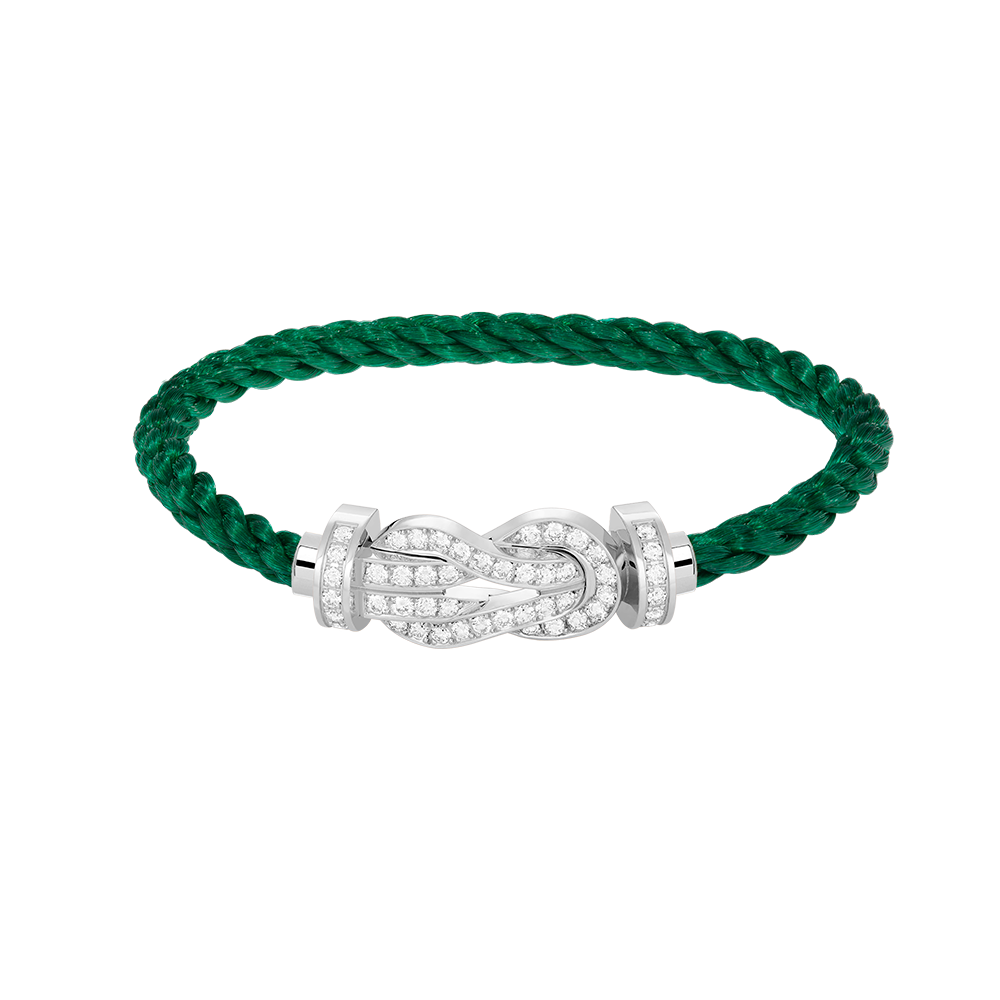[Love Lucky]CHANCE LARGE 8 FIGURE BUCKLE FULL DIAMOND BRACELET SILVER