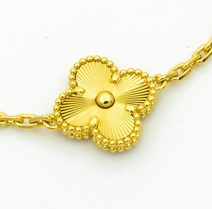 [Love Lucky]CLOVER BRACELET 5 MOTIFS GOLD DIAMOND