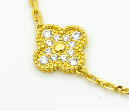 [Love Lucky]CLOVER BRACELET 5 MOTIFS GOLD DIAMOND