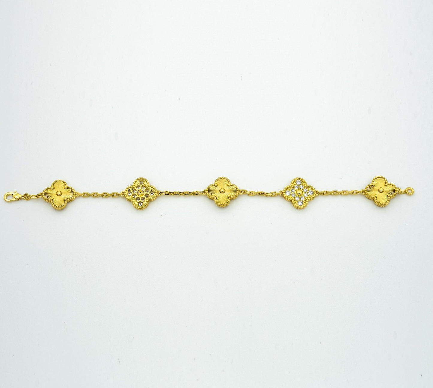 [Love Lucky]CLOVER BRACELET 5 MOTIFS GOLD DIAMOND