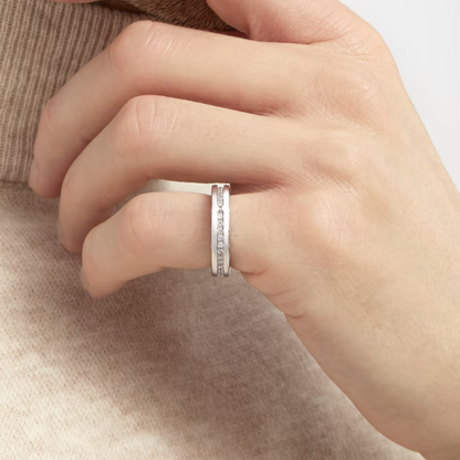 [Love Lucky]ZERO 1 ONE-BAND PAVED DIAMONDS ON THE SPIRAL RING