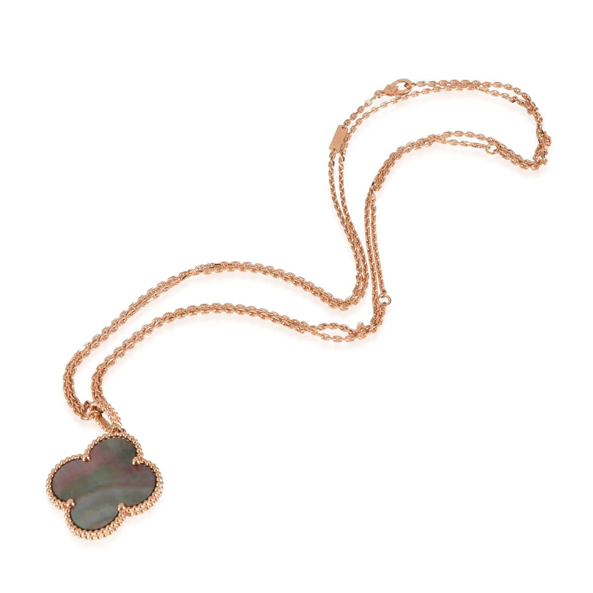 [Love Lucky]CLOVER 25MM GOLD DARK MOP BIG CLOVER NECKLACE