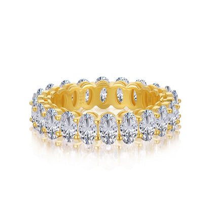 Ornate Oval Cut Tennis Ring