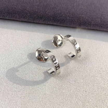 [Love Lucky]LOVE EARRINGS 2.65MM SILVER