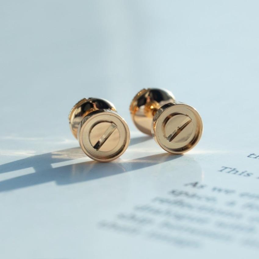 [Love Lucky]LOVE EARRINGS PINK GOLD 10MM