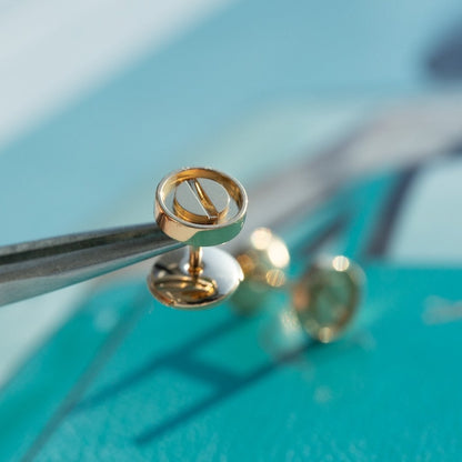 [Love Lucky]LOVE EARRINGS PINK GOLD 10MM