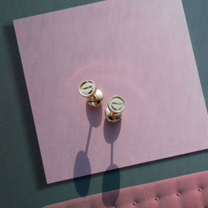 [Love Lucky]LOVE EARRINGS PINK GOLD 10MM
