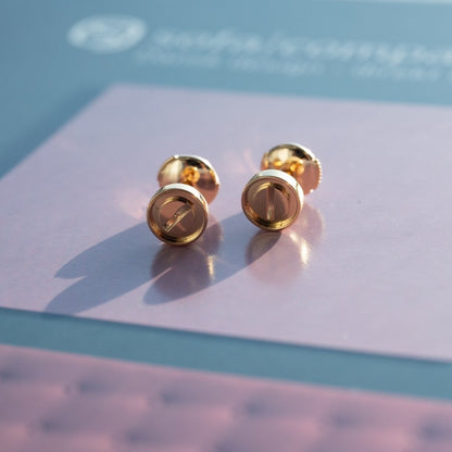 [Love Lucky]LOVE EARRINGS PINK GOLD 10MM