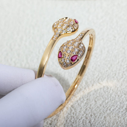 [Love Lucky]SERPENTI BRACELET PINK GOLD DIAMOND DOUBLE SNAKE