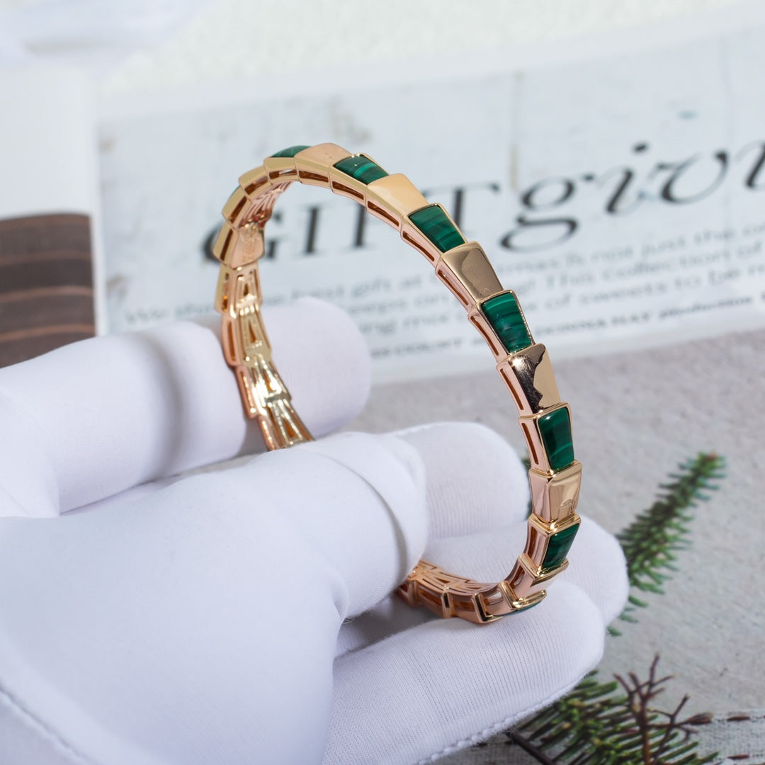 [Love Lucky]SERPENTI BRACELET PINK GOLD MALACHITE