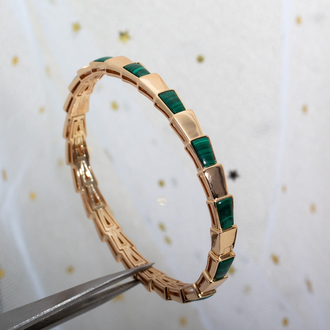 [Love Lucky]SERPENTI BRACELET PINK GOLD MALACHITE