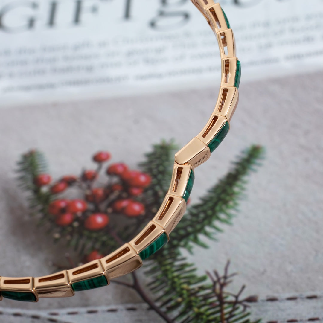 [Love Lucky]SERPENTI BRACELET PINK GOLD MALACHITE