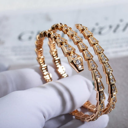 [Love Lucky]SERPENTI BRACELET PINK GOLD DIAMOND DOUBLE ROW