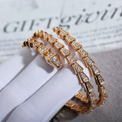 [Love Lucky]SERPENTI BRACELET PINK GOLD DIAMOND DOUBLE ROW