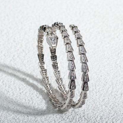 [Love Lucky]SERPENTI BRACELET SILVER DIAMOND DOUBLE ROW