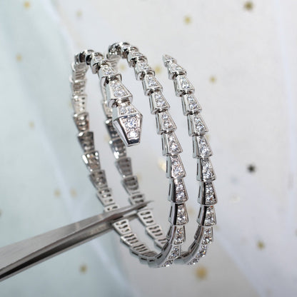 [Love Lucky]SERPENTI BRACELET SILVER DIAMOND DOUBLE ROW