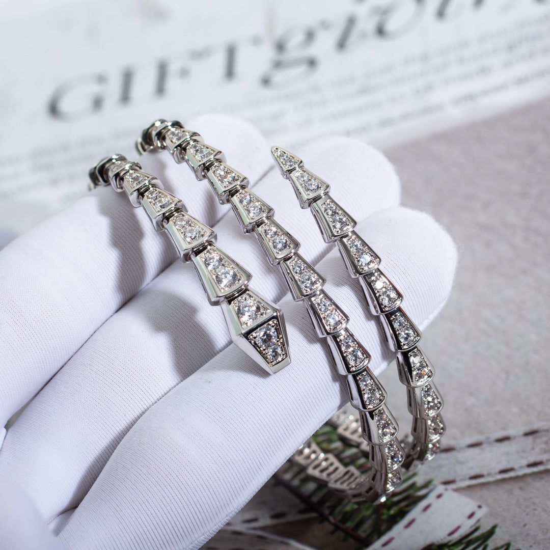 [Love Lucky]SERPENTI BRACELET SILVER DIAMOND DOUBLE ROW