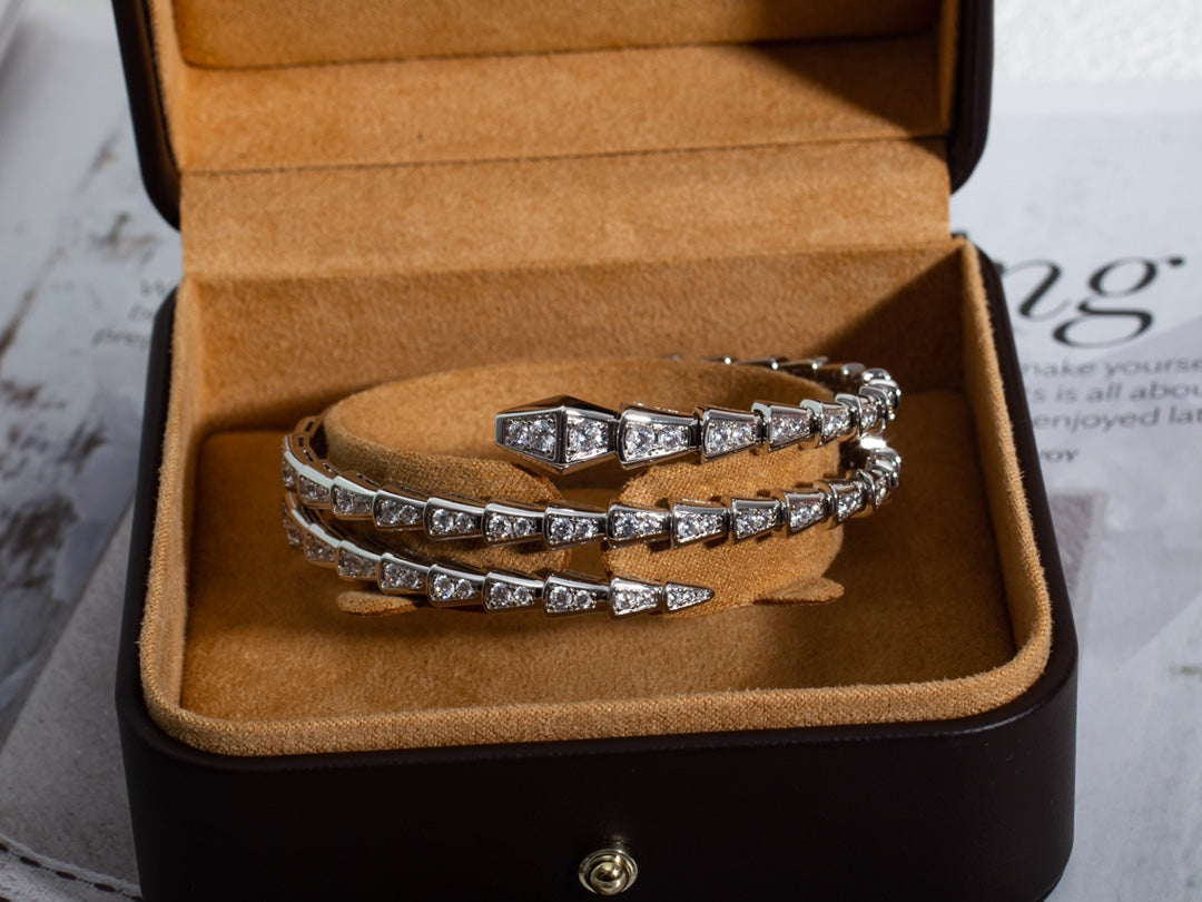 [Love Lucky]SERPENTI BRACELET SILVER DIAMOND DOUBLE ROW