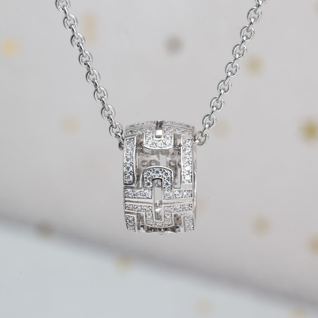 [Love Lucky]PARENTESI NECKLACE SILVER DIAMOND